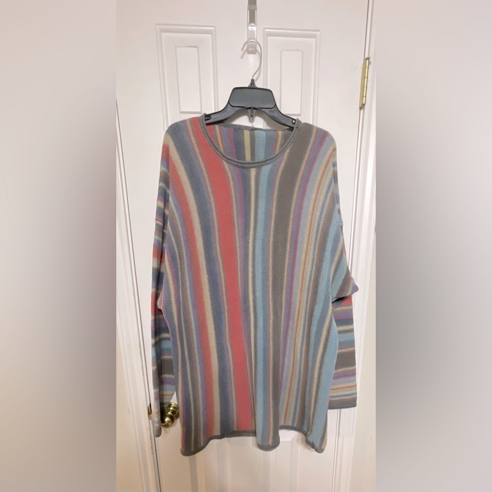 VINTAGE and possibly HANDMADE multicolored knit sweater